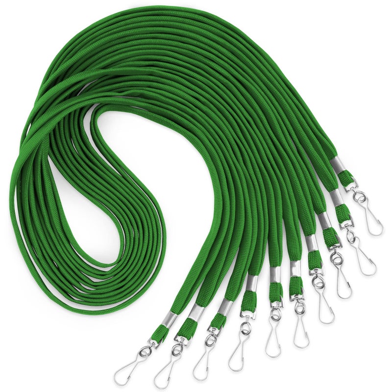 MIFFLIN-USA Flat Lanyards for ID Badges (Green, 36 Inch, 25 Pack), Comfortable Neck Straps - Image 1